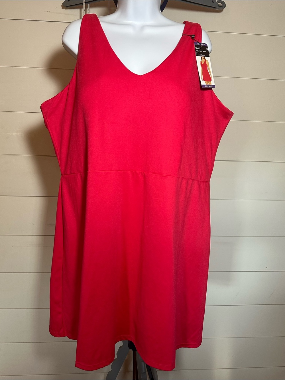 #181 Red Sleeveless V-Neck Women's Tank Dress Gap Fit